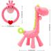 Soothing Giraffe Silicone Baby Teether Toy - Easy to Hold & Clean, Pain Relief for Infant Sore Gums (Pink) - 3 Months - Buy Online on GoSupps.com