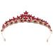 Minkissy Wedding Bridal Rhinestone Headpiece Bride Crystal Crown Headband Decoration (White) Red