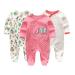MAMIMAKA Baby Clothes Newborn Baby Grow Onesies Cotton Footed Pajamas for Boys and Girls 0-18 Months 3-6 Months Long Sleeve Color8
