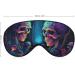 Colored Skulls and Plants Sleep Eye Mask for Women Men - Elastic Headband for Sleep Travel Nap - Buy Online on GoSupps.com