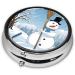 Buy Round Christmas Pill Box - 3 Compartment Portable Travel Medicine Organizer | Mini Decorative Purse Vitamin Holder - Buy Online on GoSupps.com