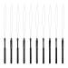 WLLHYF 10 Pieces Hair Extension Loop Needle Threader Pulling Hook Tool Hair Extension Tools Micro Rings Nano Beads Device Tool Styling Accessories for Hair and Feather Extensions