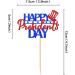 Keaziu 24 Pack Happy President's Day Cupcake Toppers Blue Red Glitter President Cupcake Picks America President Cupcake Toppers for American Patriotic Theme Party Cake Supplies Blue - Buy Online on GoSupps.com