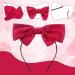 Greoer Red Bowknot Hairband Soft Cloth Red Ribbon Headband Elastic School Uniform Bow Headband Hair Accessories for Girls and Women Ideal for School Birthday Halloween Costume Daily Decoration - Buy Online on GoSupps.com