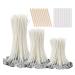 Buluker300Pcs Functional Smokeless Candle Wicks,100pcs Wicks Sticker, Pre-Waxed Cotton Core Wicks with Metal Sustainer Tabs for Pillar Candle Making and Candle DIY, 9cm/3.5in,15cm/6in,20cm/8in