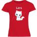 Personalized Girls T-Shirt with Cute Cat Motif - Custom Gift by Shirtracer - Red 164 - Buy Online on GoSupps.com