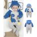 Baby Snowsuit Winter Romper | Cotton Jumpsuit with Detachable Hood | Footies Outfit for Boys Girls 0-3 Months - Blue - Buy Online on GoSupps.com
