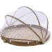 Hand Woven Wooden Serving Food Tent | Round Basket with Mesh Cover for Home Kitchen Storage - International Shipping - Buy Online on GoSupps.com
