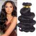 8a Grade Brazilian Body Wave Bundles Virgin Hair 3 Bundles 100% unprocecious virgin Brazilian Human Hair Weaven Hair Extensions Nature Black Color (14 16 18inch)
