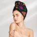Colorful Floral Hair Towel Wrap - Quick Drying Hair Turban with Button | Premium Hair Drying Towel - Buy Online on GoSupps.com