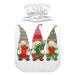 Gnomes Christmas Hot Water Bottle with Cover Hot Water Bottles for Pain Relief Water Heating Pad Heating Bag for Adults 2L