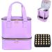 FCQQYWZ Nail polish Case Nail Polish Organizer Bag and Nail Dryer Case Holds 30 Bottles (15ml/0.5 fl.oz) and a Nail Lamp Travel 2 Layer Nail Polish Storage with Sturdy Handles(Purple) PURPLE Hold 30 Bottles(15ml)