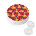 Colorful Retro Hibiscuses Round Case For Contact Lens Kit Storage Box with Mirror Printed