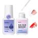 Gellen Nail Glue and Glue Remover Kit No UV Light Needed Super Strong Nail Glue for Press on Acrylic Nails Tips Quickly Removes Glue Off Fake Nail Remover Salon-Quality Liquid Remover at Home 02-Nail Glue & Remover Kit