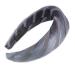Retro Thicken Padded Velvet Glitter Stripes Wide Chunky Hair Band/HeadBand/Alice Band in Blue Grey