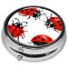 Ladybug Print Mini Round Pill Box | 3 Compartment Portable Pill Organizer for Travel & Home - Buy Online on GoSupps.com