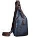 Leather Sling Bag Crossbody Backpack Daypack for Men Women Outdoor Travel Camping Fishing Hunting Hiking Crossbody Shoulder Chest Pack #20blue(pu)