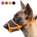 Heele nylon muzzle for dogs adjustable loops breathable safe fast faster seat for small medium-sized dogs prevents biting chewing and barking (XL orange) XL Orange
