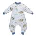 Baby Sleep Sack with Legs 100% Cotton Wearable Blanket with Feet Detachable Long Sleeves Baby Sleep Bag with 2-Way Zipper & Button Unisex Sleeping Sack for Autumn & Winter 3-12 Months (Magic Cloud XS)
