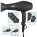 Professional 1875W Hair Dryer with Negative Ionic Technology | Fast Drying, Low Noise, Salon Quality | Diffuser, Concentrator, Styling Pik | 2 Speed, 3 Heat Settings | Black - Buy Online on GoSupps.com