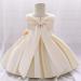 18-24 Months Toddler Bridesmaid Flower Girl Dress - Princess Bowknot Tutu Gown in Champagne - Buy Online on GoSupps.com