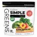 Clean Simple Eats Peachy Greens Powder Mix  Greens Superfood Powder Smoothie & Juice Mix  Gluten Free  Includes Powerhouse Superfoods Chlorella & Spirulina Powder Organic  30 Servings