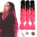 Showjarlly Kanecalon Kunsthaar Hair Kanecalon Hair Braids Extension Ombre Jumbo Braid Hair extension 24 " Kanecalon braids Box Hair Kunsthaar Hair For Including Kanecalon African Hair 61cm-24 inch (3 SPACE) Black/Peach