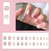 Justotry 24-Piece Angular Nails Set | Colorful Floral & Beige French Press | Beautiful Fake Square Fingernails for Women - Buy Online on GoSupps.com