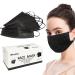 Wecolor 50 Pcs Disposable 3 Ply Earloop Face Masks Suitable for Home School Office and Outdoors (Black)