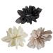 Flowers Hair Clips  3PCS Chiffon Flower Ponytail Hairpins  French Barrette Hair Clips  Flower Hair Accessory for Women Girls (3 Colors)