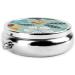 Light Coloured Floral Round Pill Box | 3 Compartment Organizer | Portable Travel Pill Box for Easy Med Storage - Buy Online on GoSupps.com