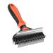 Malsipree dog brush & cat brush for long-haired /short hair 2 in 1 Unterwolle brush for pet-fur care and depilation prevention of nodes and matted hair Big orange