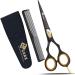 YSCARE Hairdressing Barber Hair Scissor for Professional Hairdressers Barbers Stainless Steel Hair Cutting Shears - for Salon Barbers Men Women Children and Adults 6.5 (Straight 5.5")