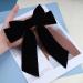 Inilbran Vintage Black Velvet Bow Hair Clip with Long Satin Tail | French Bowknot Barrette for Women - Buy Online on GoSupps.com
