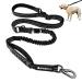 Philorn Bungee Dog Lead 2m Heavy Duty 5-in-1 Multifunction Tactical Dog Lead Extra Strong Shock Absorber Reflective Double Handle Dog Lead Adjustable with Car Seatbelt for Large Medium Dogs Black