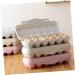 LABRIMP 2pcs Fridge Water Egg Storage Container for Refrigerator Egg Carton with Cover Egg Plate re-usable Khaki 30x15cm - Buy Online on GoSupps.com