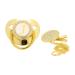 Personalized Golden Baby Pacifier - Curved Design Safe Materials & Clips | Newborn Essentials for 6-18 Months - Buy Online on GoSupps.com