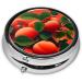 Red Peach Portable Metal Pill Box - Mini 3-Compartment Travel Case with Hinged Fastening Ideal for Small Pills - International Shipping Available - Buy Online on GoSupps.com