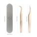 Fnyes Eyelash Sink & Professional Tweezers Set - Stainless Steel Gold-Plated Precision Eyelash Extension Tools - 2 Pieces - Buy Online on GoSupps.com