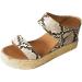 Stylish Women's Wedge Heel Sandals - Summer Open Toe Casual Slides Breathable Non-Slip Beach Footwear in Snake Pattern (EU 39-43) - Buy Online on GoSupps.com