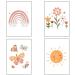Taicols set of 4 pictures for children's rooms posters for children's rooms decoration for girls DIN A4 posters for baby rooms girls decoration boho wall pictures decoration