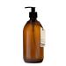 Kuishi amber brown Glass Pump Bottle Dispenser 500ml Pack of 1 Refillable Amber Glass Soap Dispenser Bottle With Black Plastic Pump for Reducing Plastic Waste (BPA-Free)