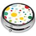 Twister Polka Dots Round Pill Box | 3 Compartment Mini Portable Travel Medicine Organizer | Black Decorative Pocket Pill Case - Buy Online on GoSupps.com