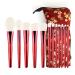 12 Rose Red Makeup Brushes Set Beauty Makeup Tools Complete Set Blush Eyeshadow Brushes(18cm D) 18cm D
