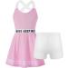 Yeahdor Girls 2-Piece Tennis Golf Dress Set with Shorts and Tank Top - Pink, Size 6 - Buy Online on GoSupps.com