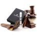 JAG Shaving Razor Set - Sustainable 4 -part razor set made of wood - Silberspitz roof hair shaving brush - double edge of the razor blades of razor blades - razor stand - leather bag for razor planes