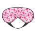 Breast Cancer Ribbons Awareness Print Sleep Eye Mask Blindfold with Elastic Strap Headband Soft Eye Cover Eyeshade for Night Sleeping Travel