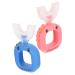 Solustre 2st U-shaped toothbrush for children silicone toothbrush for toddlers Children's toothbrush Tools for toddlers Kid U Shape toothbrush manual U-shape PP baby Gently manual