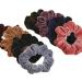 Cuhair (TM) 8PCs women girl big velvet hair scrunch with metal-elastic hair-band-horse-hinge binding accessories scrunchie