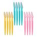 Eyebrow Razor, 12Packs Makeup Tools Portable Shavers Trimmers Facial Hair Knife Remover(Pink, Sky Blue and Yellow)